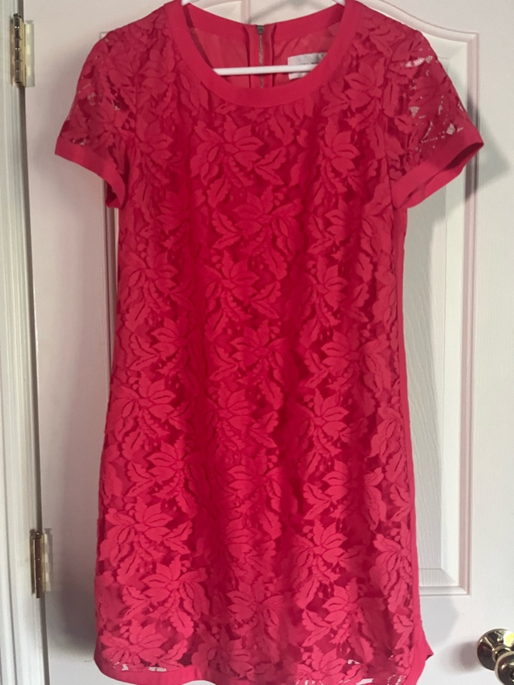 Donna Morgan Red Lace Shift Dress